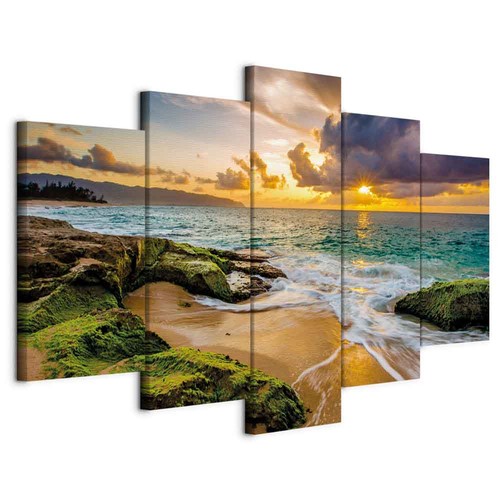 Strand meer vlies leinwandbild - strand,
