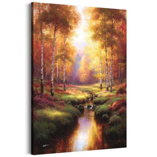 Leinwandbild wald bäume - wald,