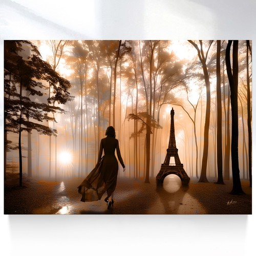 Leinwand bild frau landschaft - bild,