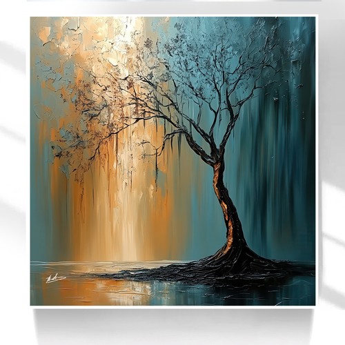 Leinwand bild landschaft baum - bild,